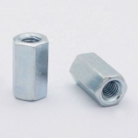 High Quality Carbon Steel White Zinc DIN6334 hex long nut