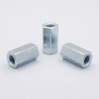 Carbon steel White zinc DIN6334 long hex coupling nut