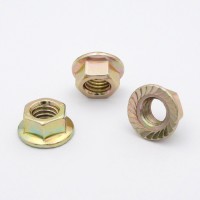 Factory Price Good Quality Yellow Zinc Plated  M8 Hex Flange Nut