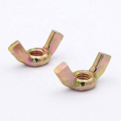 High quality  Carbon steel Yellow zinc plated  DIN315 Wing nut