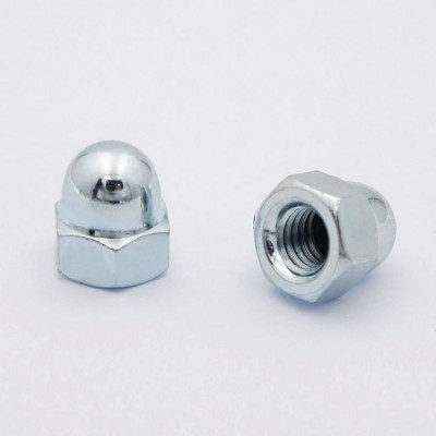 High quality carbon steel white zinc DIN1587 hex cap nut